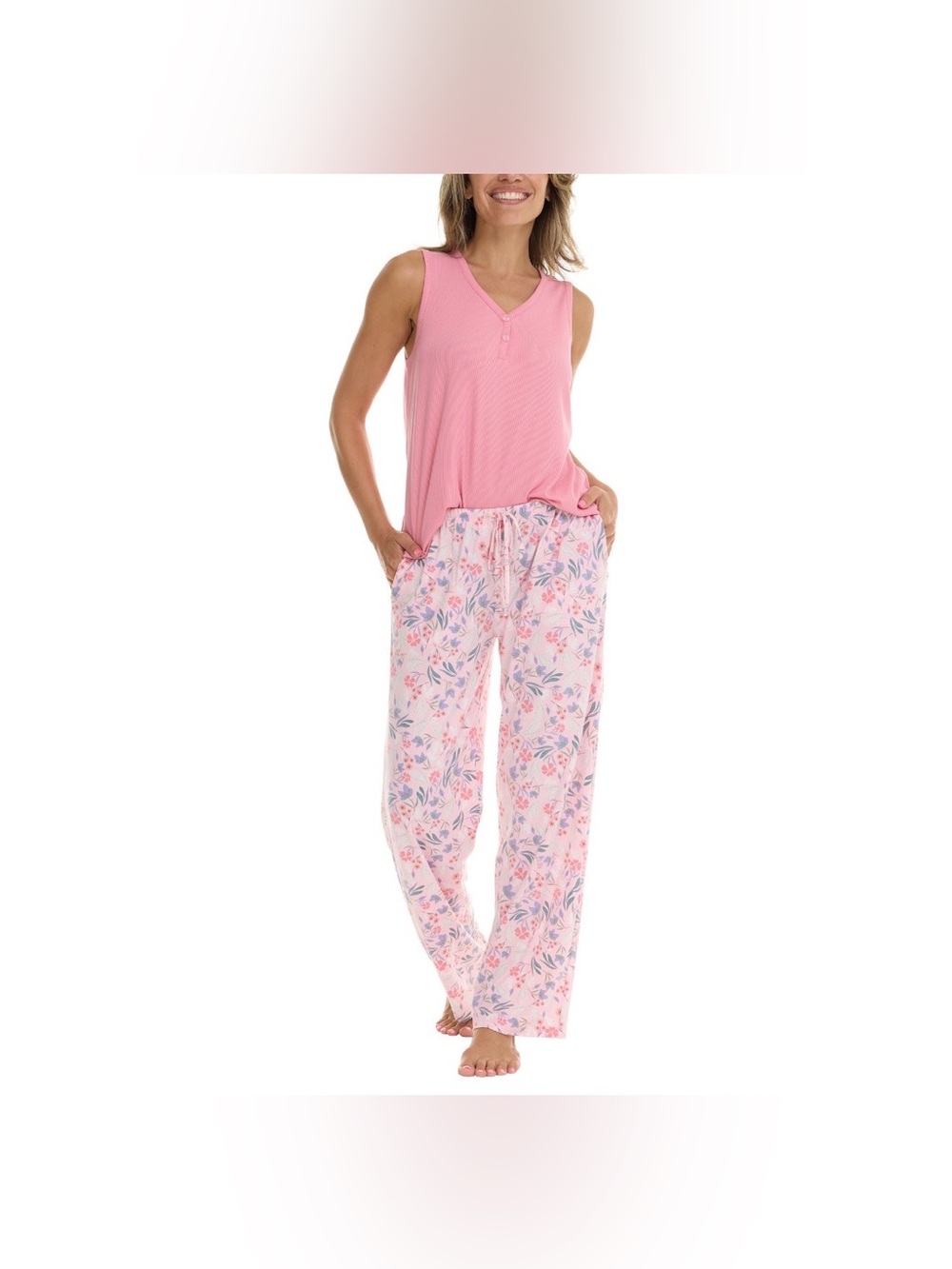 NWT Flora Nikrooz Pink Floral 3-Piece Pajama Set with Robe size XXL - Picture 5 of 11